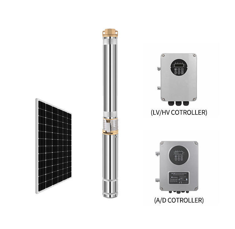 Solar Powered DC Brushless Submersible Water Pump 24V Irrigation Garden Pond Deep Well High Flow High Pressure Stainless Steel