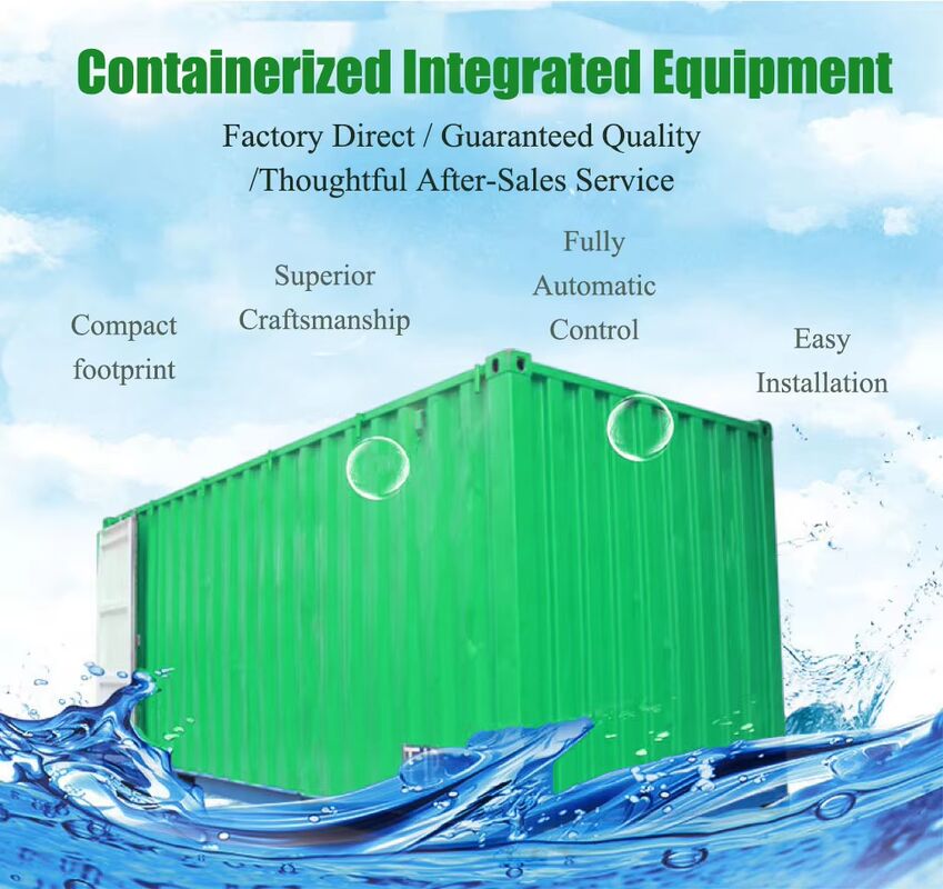 مصنع تحلية المياه في حاويات 40ft نظام التناضح العكسي بما في ذلك مضخة محرك PLC لتنقية مياه البحر المالحة