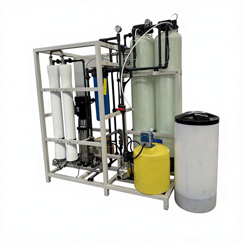 Environmental Protection Industrial Commercial Reverse Osmosis Water Purifier PLC Pump Motor 250L/H Capacity 98-99% Desalination