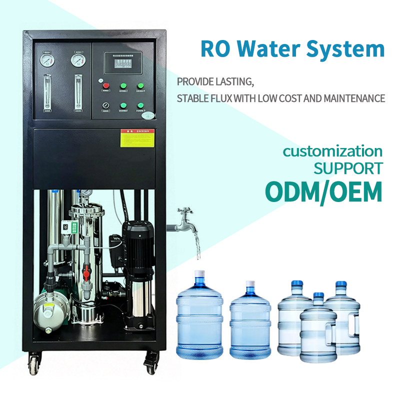 250-500Litres Per Hour Simple Small-scale Reverse Osmosis Water Purification Equipment For Drinking Water With PLC System
