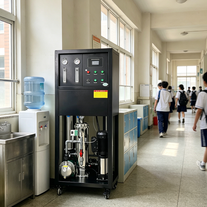 250-500Litres Per Hour Simple Small-scale Reverse Osmosis Water Purification Equipment For Drinking Water With PLC System