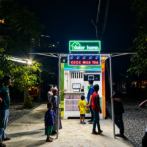 WaterHome Green PV Storage Container Beverage Shop Zero-Emission Low-Carbon Modular Drink Store For Eco Scenic Area