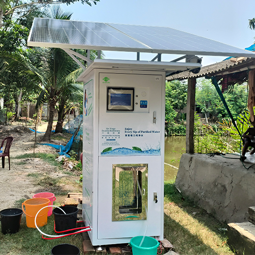 100% Solar Powered Direct Drinking Water Station – Off-Grid RO+UV Clean Water Kiosk